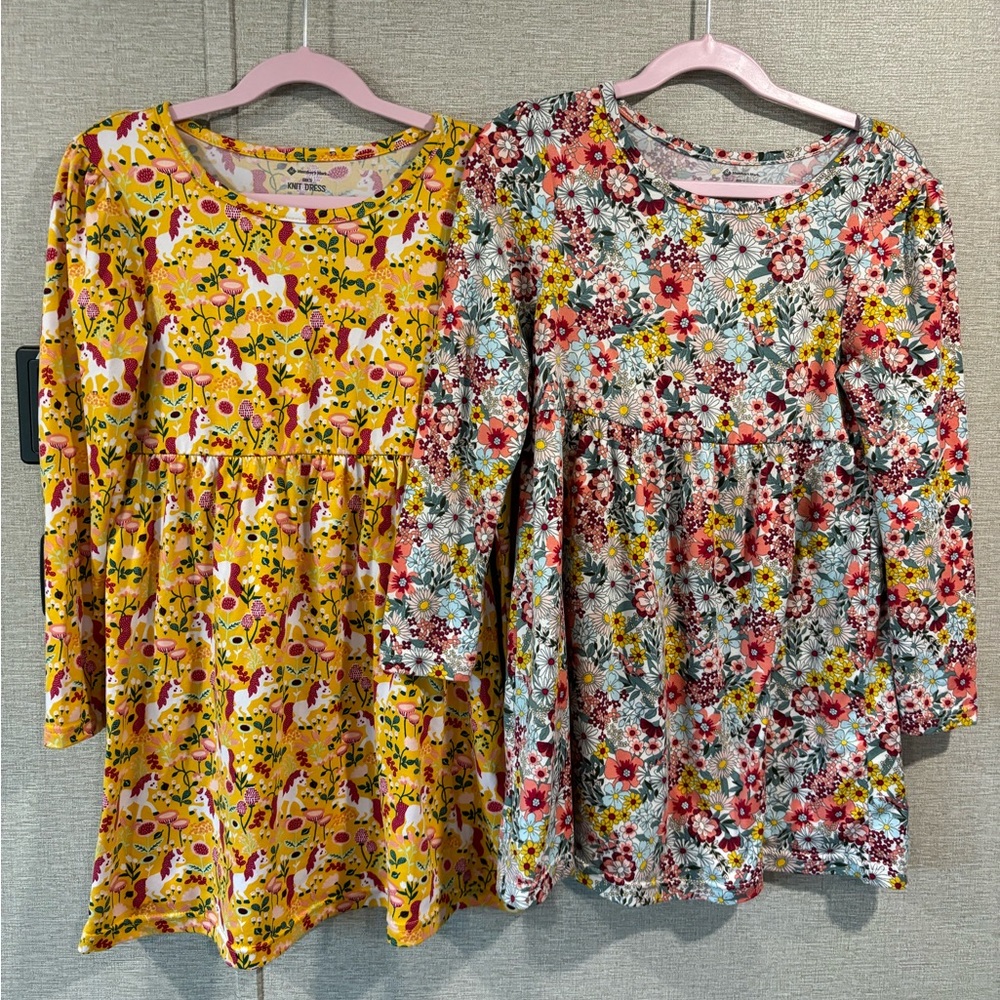 Set of little girls dresses -unicorn and floral